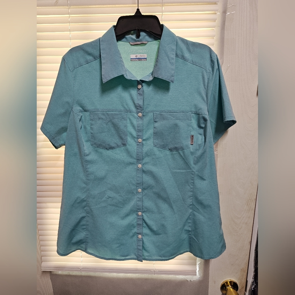 Columbia Women's Teal Short Sleeve Omni-Shield Shirt